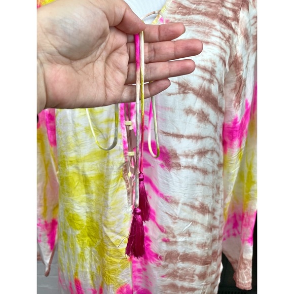 Juliet Dunn London Silk Tie Dye Kaftan - Picture 5 of 9